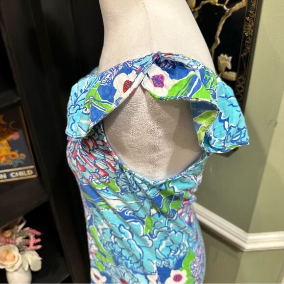 Lilly Pulitzer Off-Shoulder Floral Ruffle Cotton Top - Size M - Picture 4 of 8